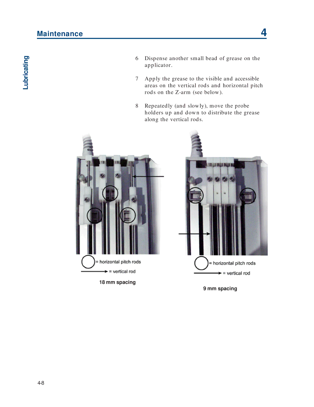 Gilson 215 manual Mm spacing 