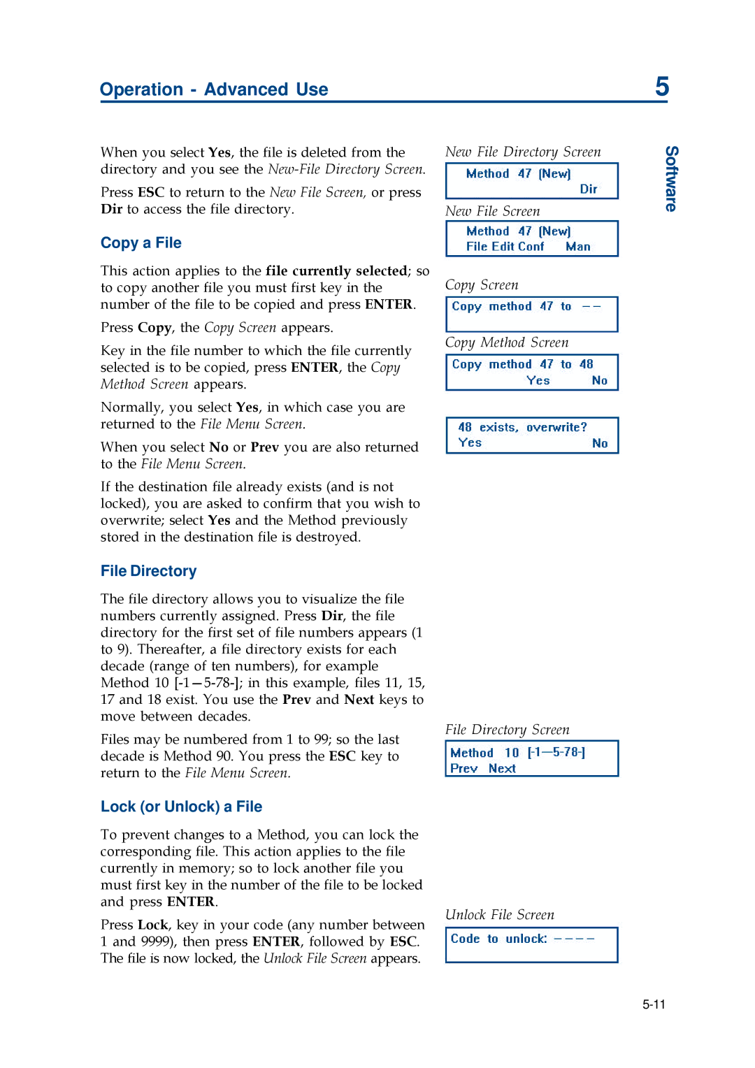 Gilson 402 manual Copy a File, File Directory, Lock or Unlock a File 