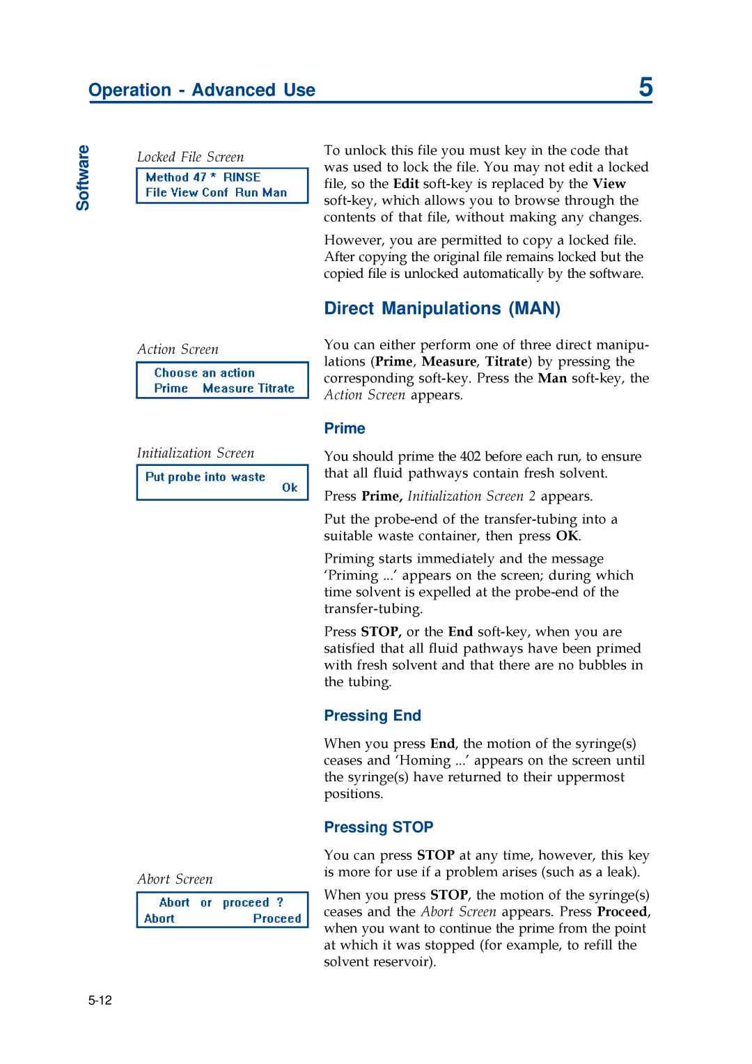 Gilson 402 manual Direct Manipulations MAN, Prime 