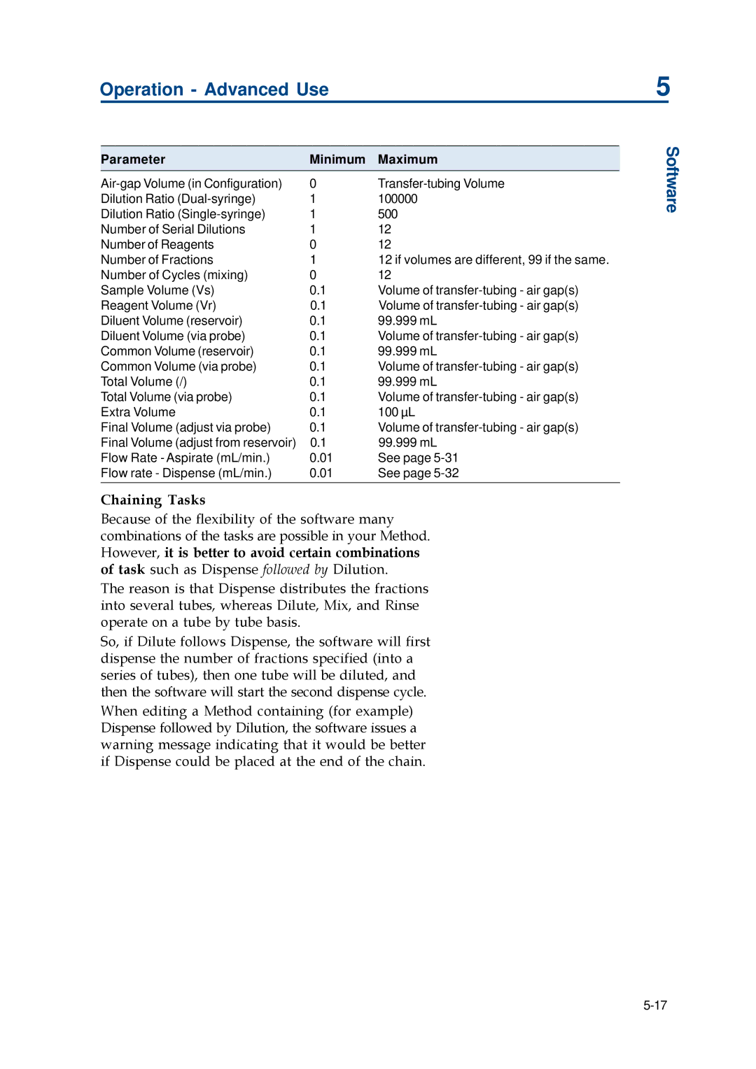 Gilson 402 manual Chaining Tasks 