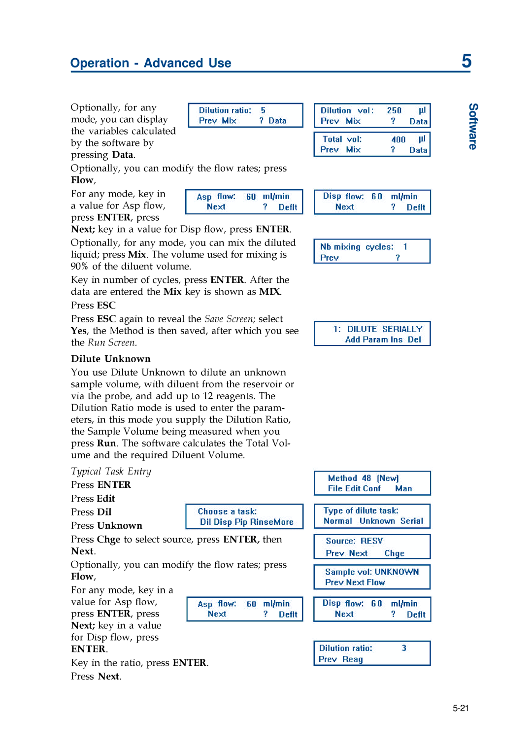 Gilson 402 manual Dilute Unknown, Typical Task Entry 