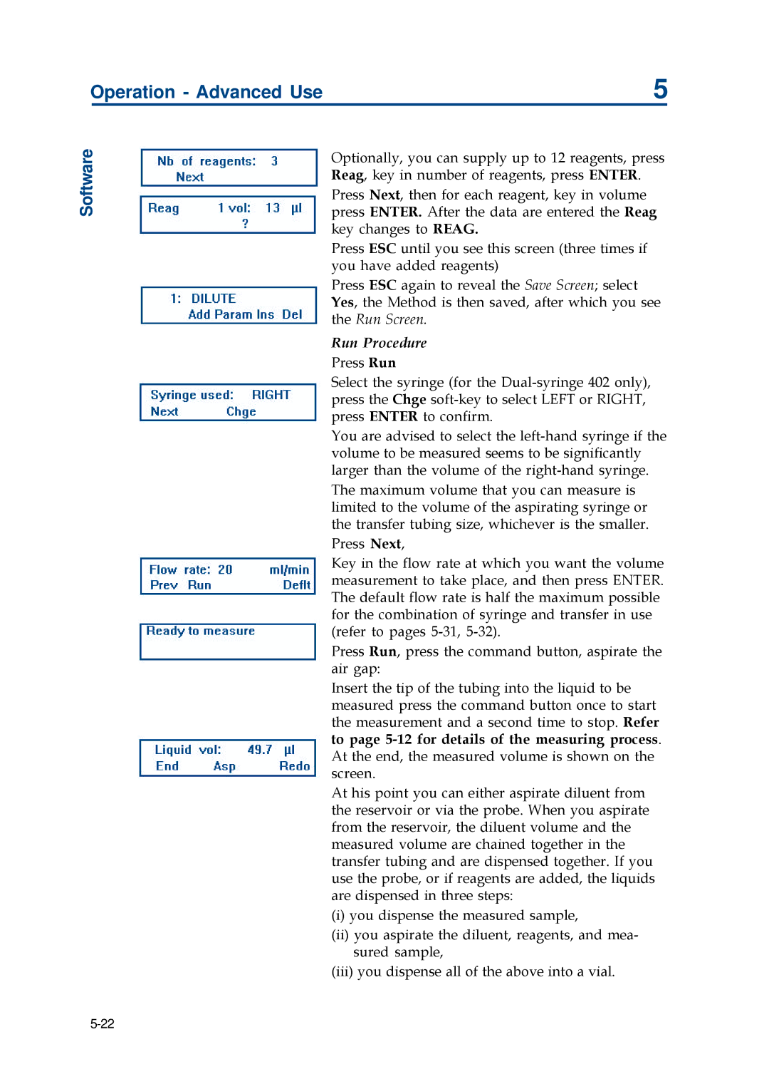 Gilson 402 manual Run Procedure 