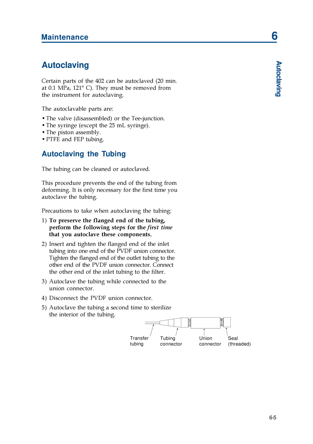 Gilson 402 manual Autoclaving the Tubing 