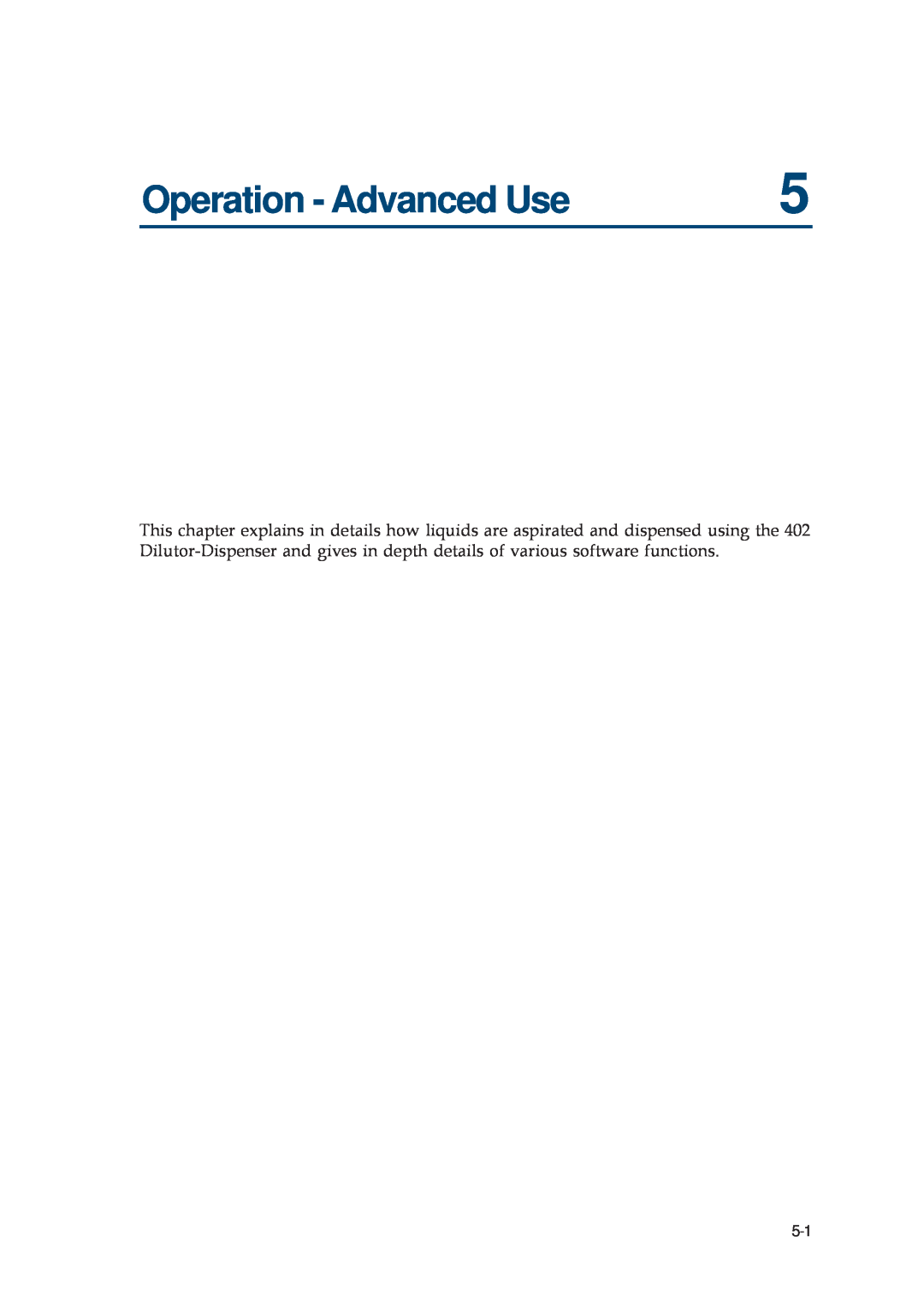 Gilson 402 manual Operation - Advanced Use 