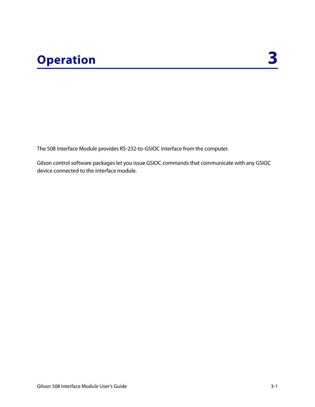 Gilson 508 manual Operation 