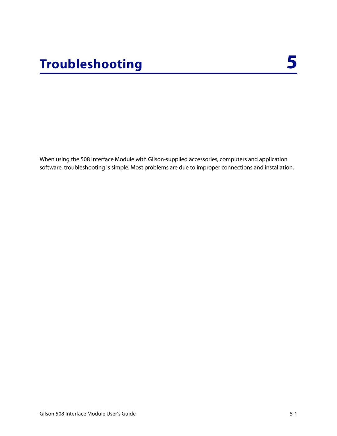 Gilson 508 manual Troubleshooting5 