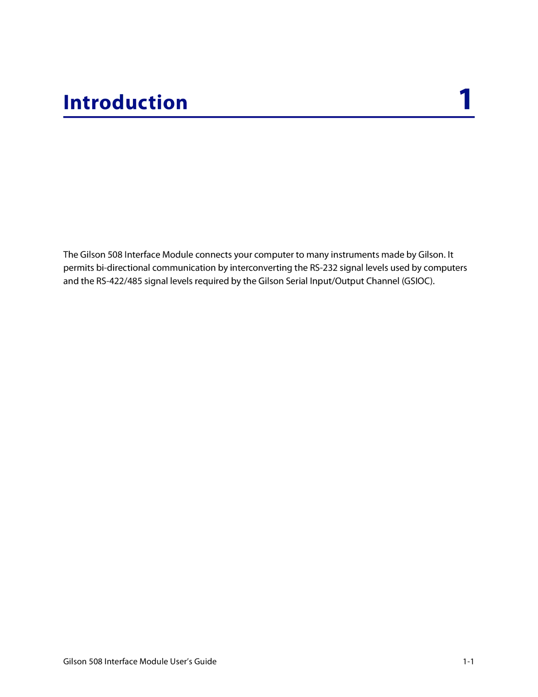 Gilson 508 manual Introduction 