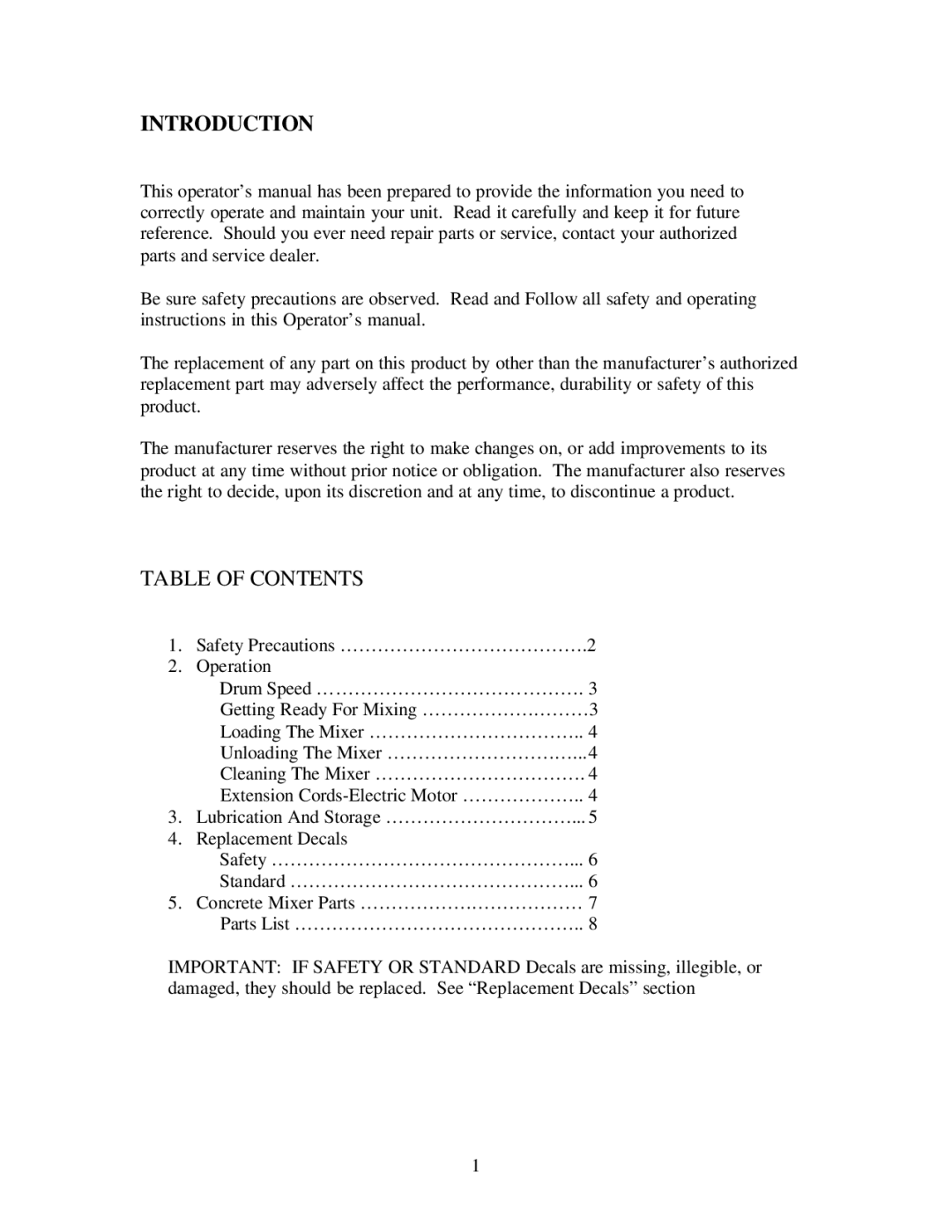 Gilson 59015C manual Introduction, Table of Contents 