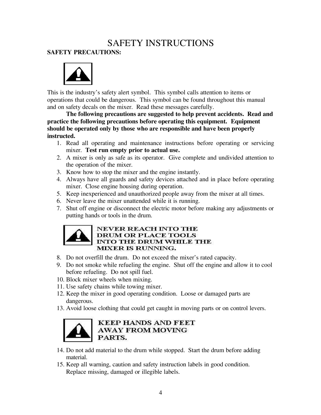 Gilson 600CM operating instructions Safety Instructions 