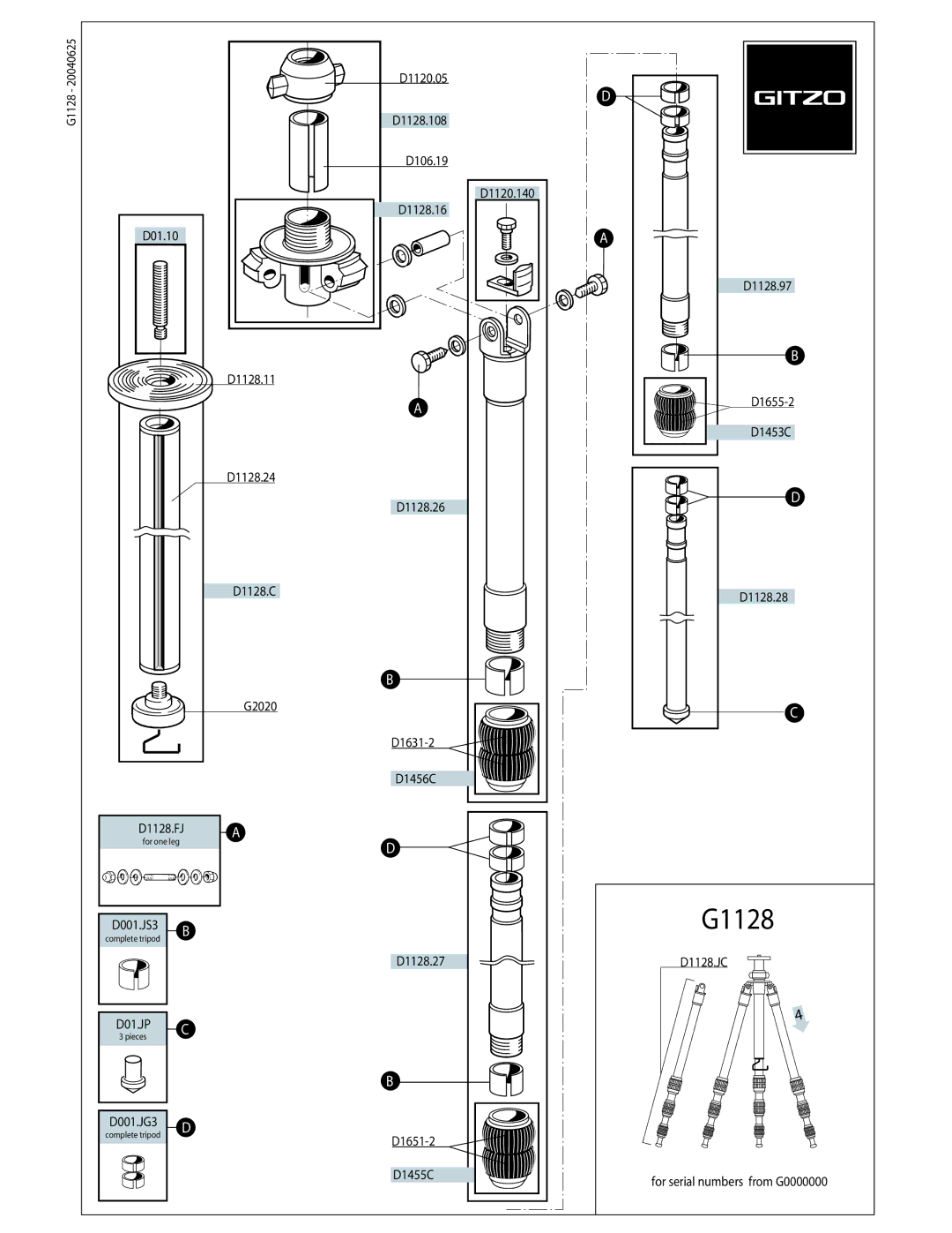 Gitzo G1128 manual 