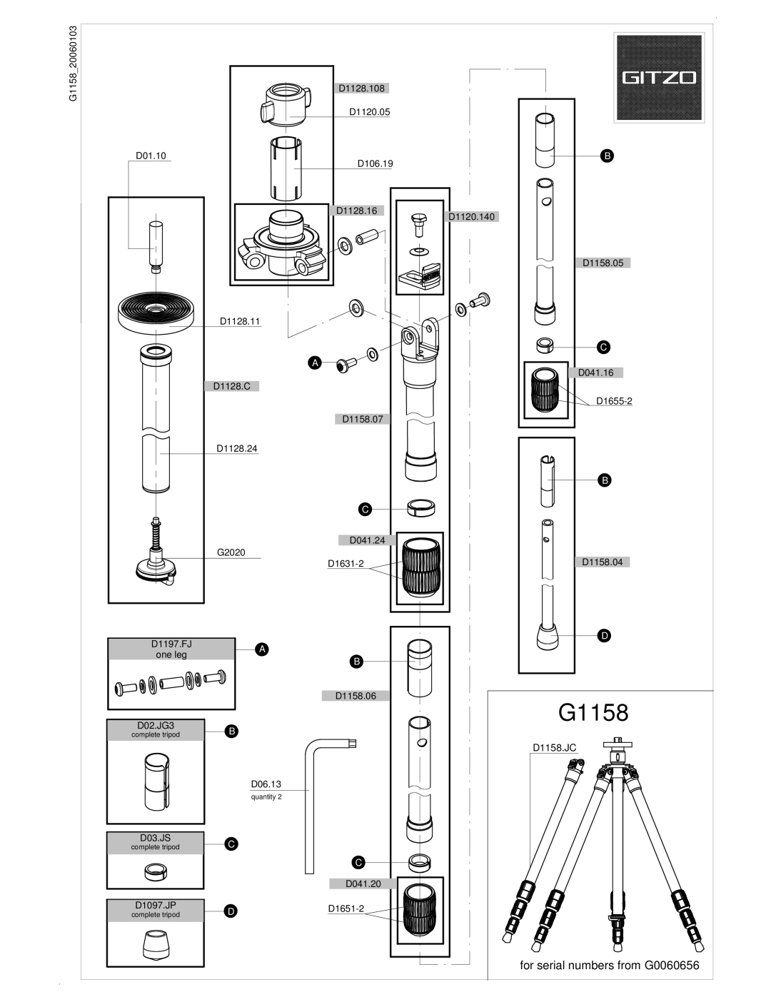 Gitzo G1158 manual 