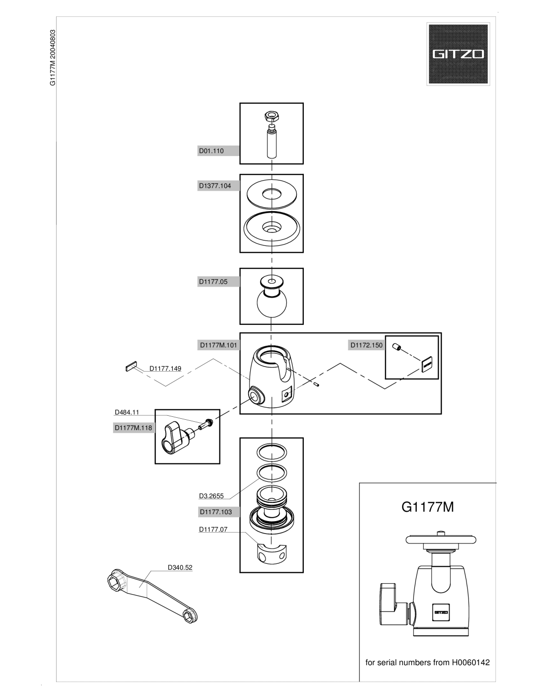 Gitzo G1177M manual 