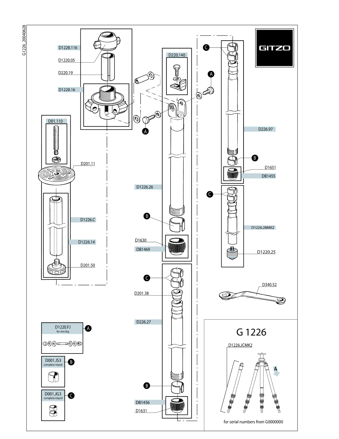 Gitzo G1226 manual 