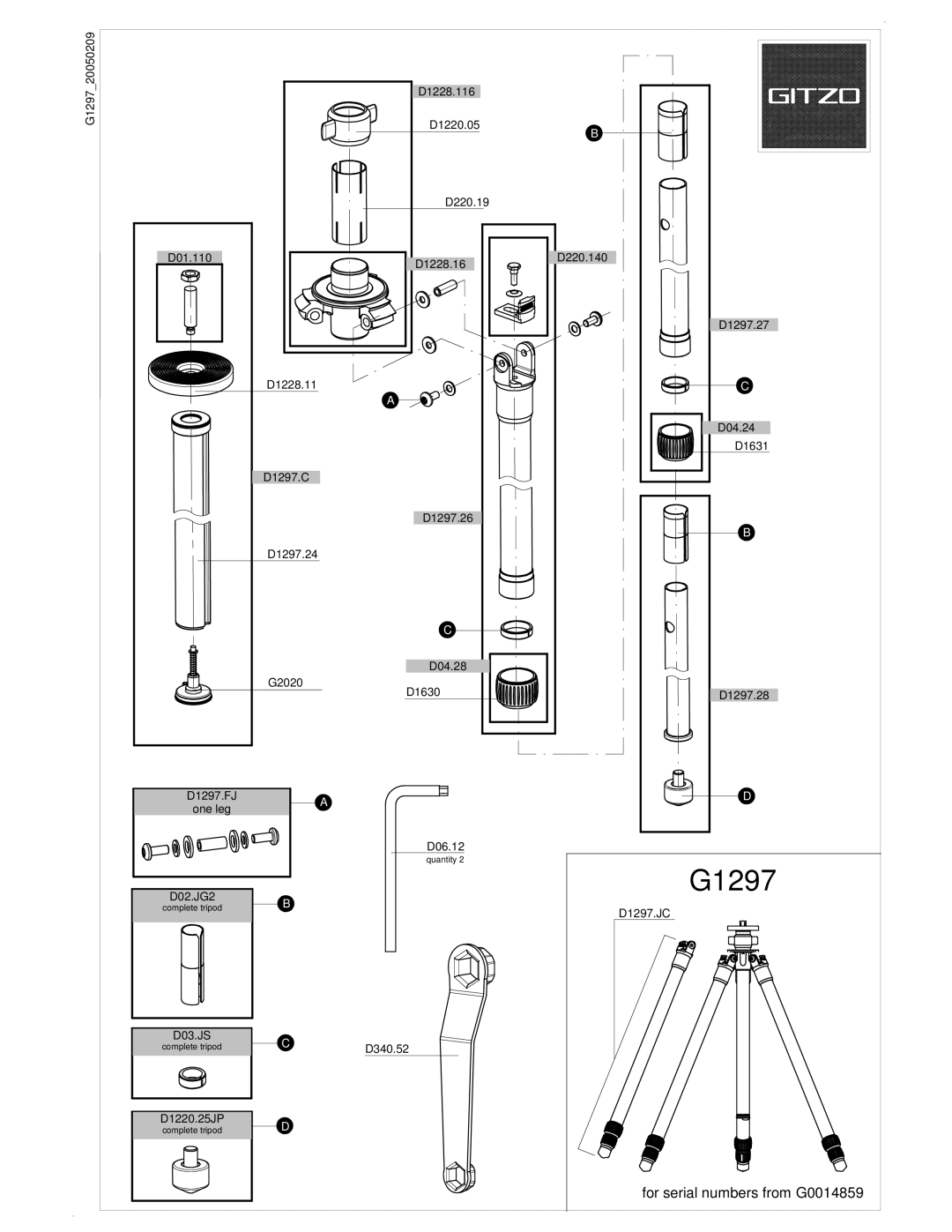 Gitzo G1297 manual 