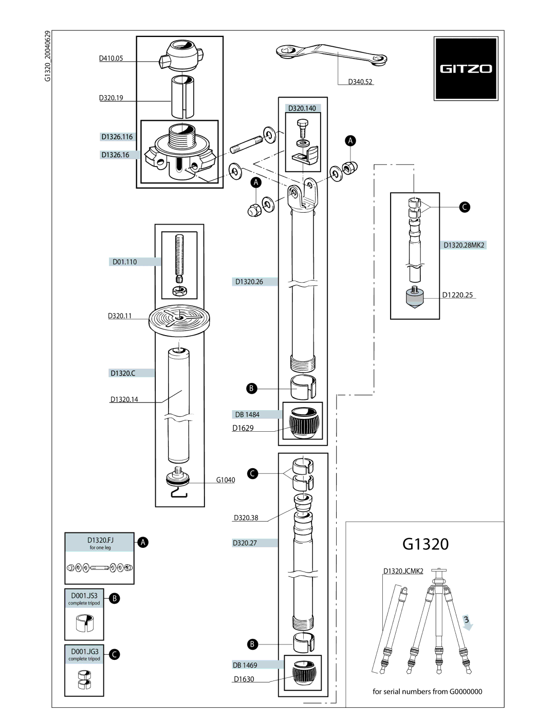 Gitzo G1320 manual 