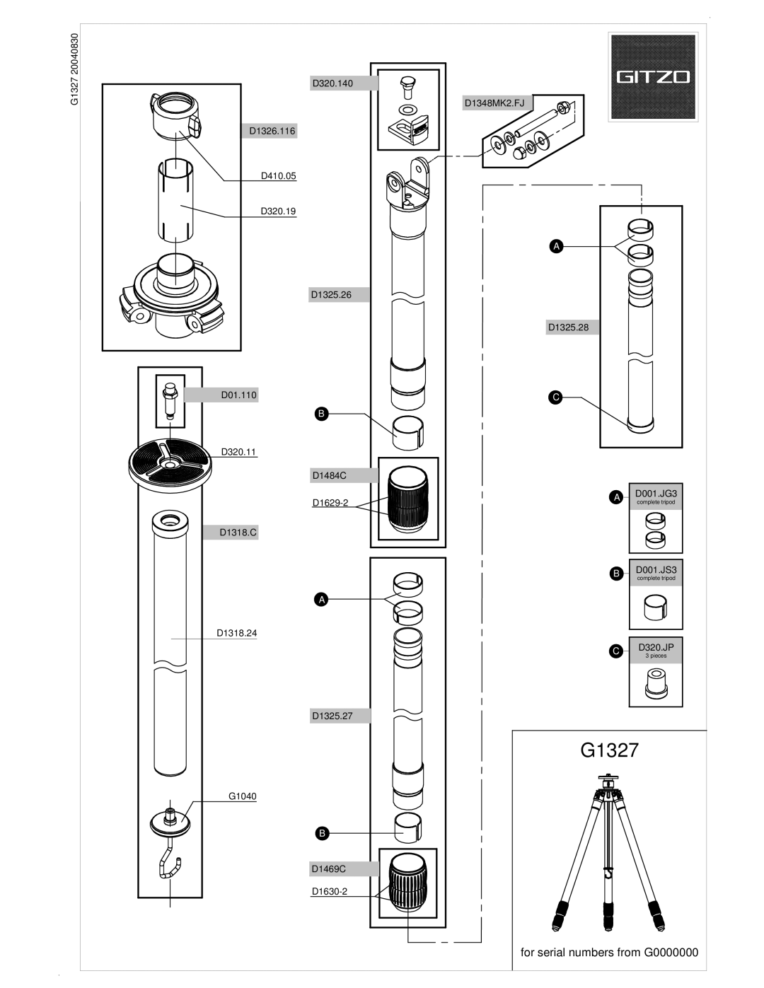 Gitzo G1327 manual 