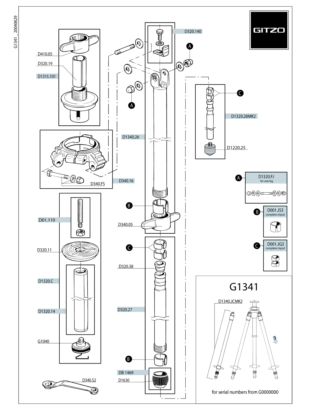 Gitzo G1341 manual 