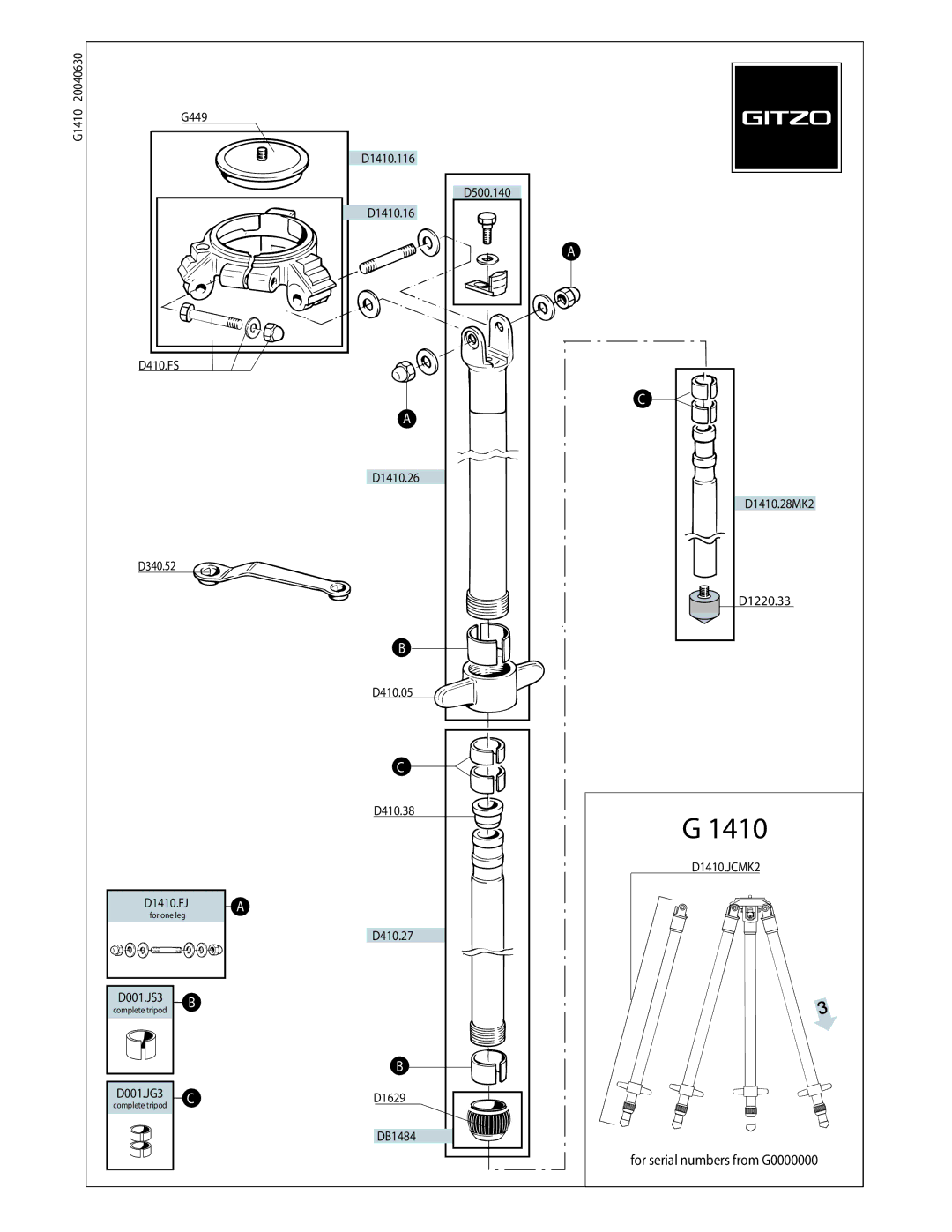 Gitzo G1410 manual 