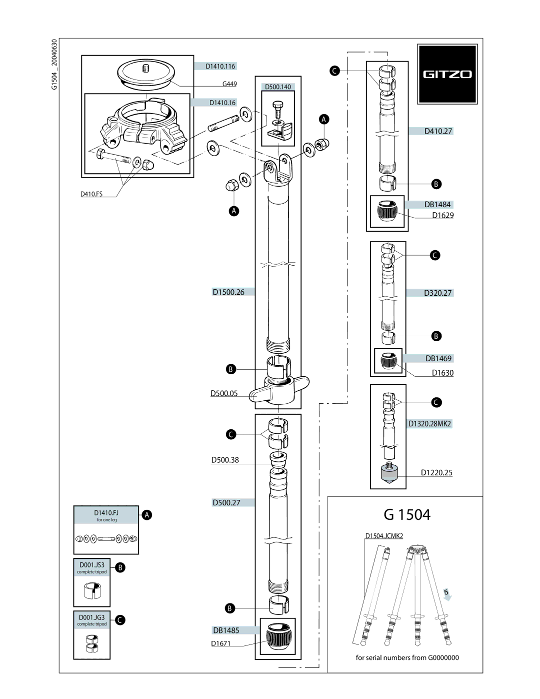 Gitzo G1504 manual 