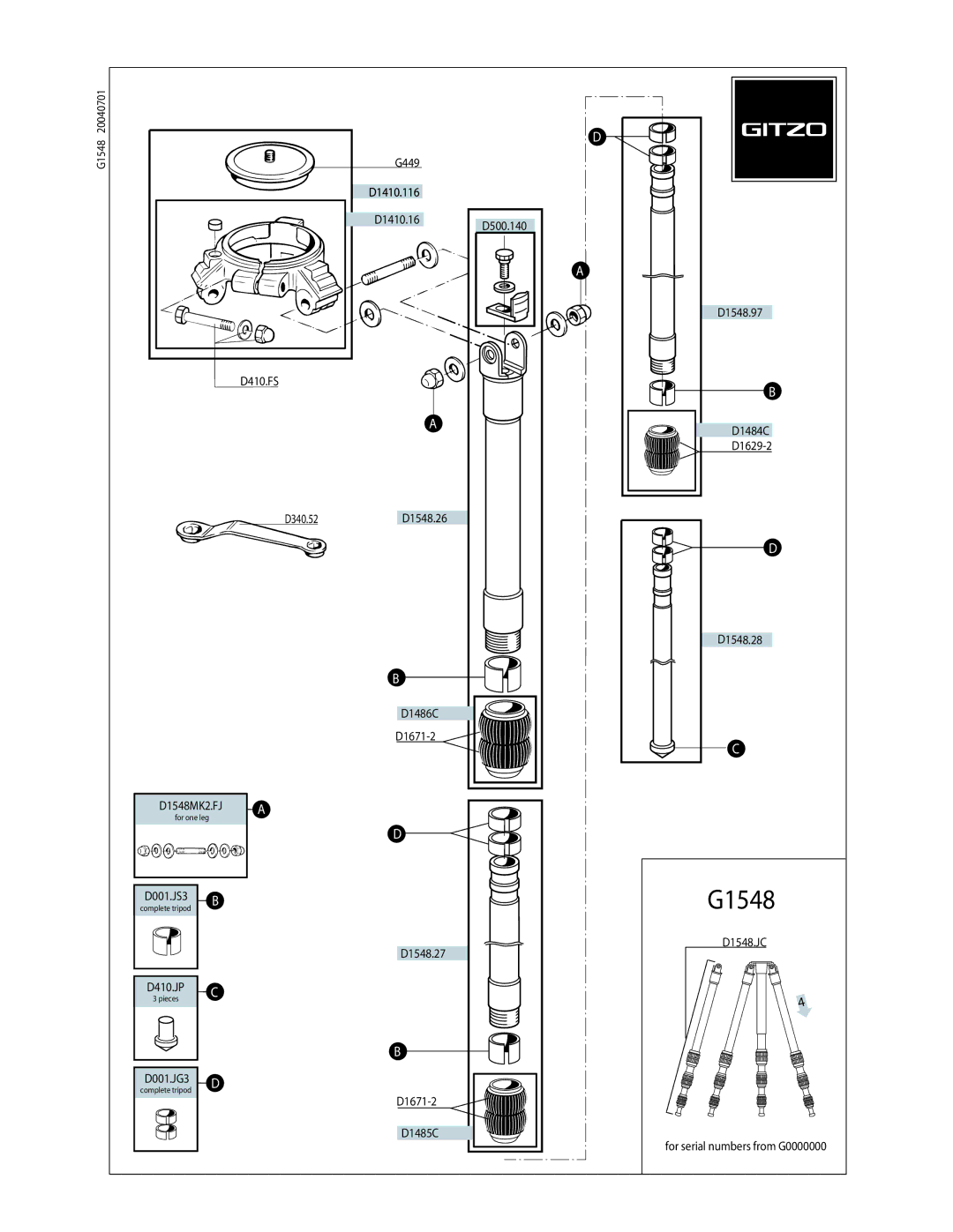 Gitzo G1548 manual 