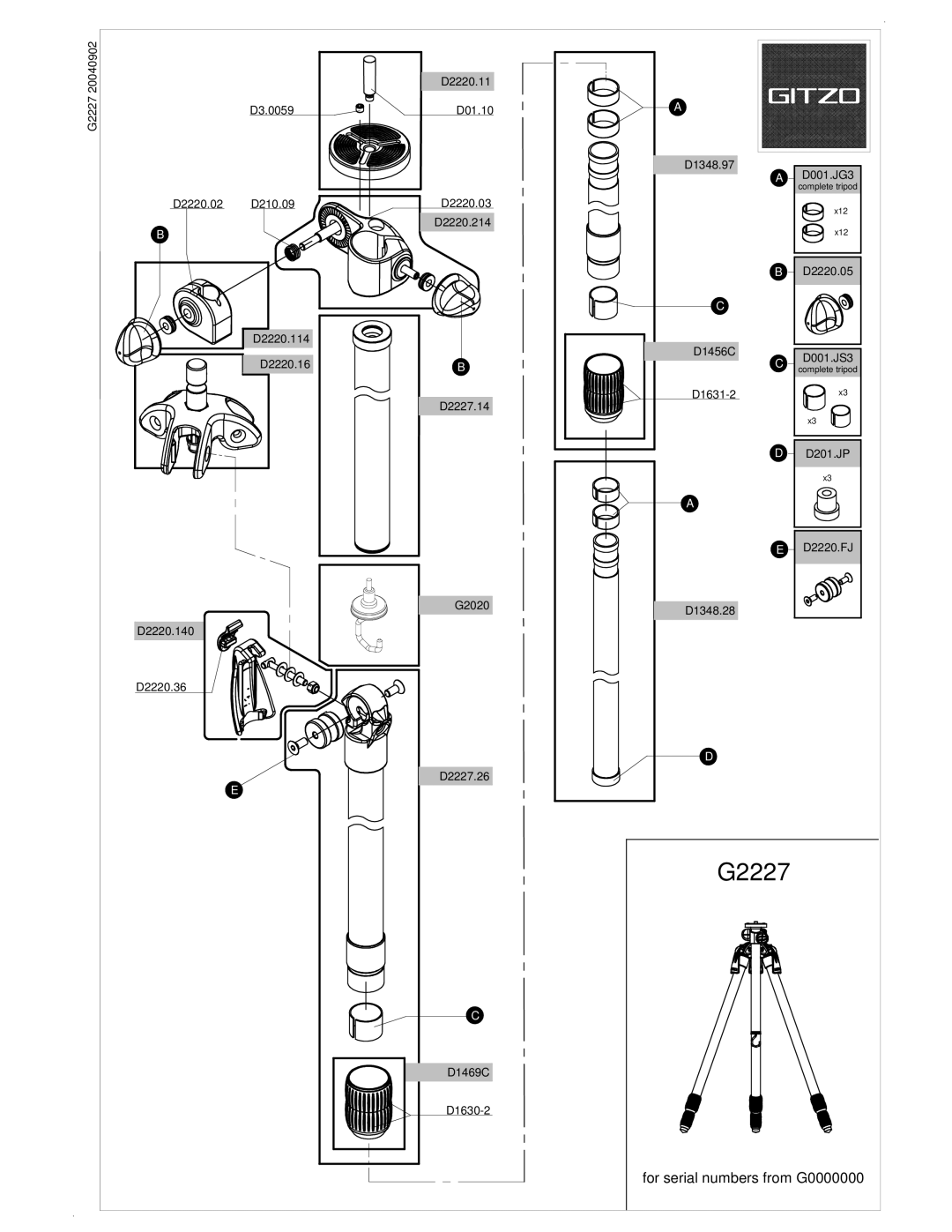 Gitzo G2227 manual 