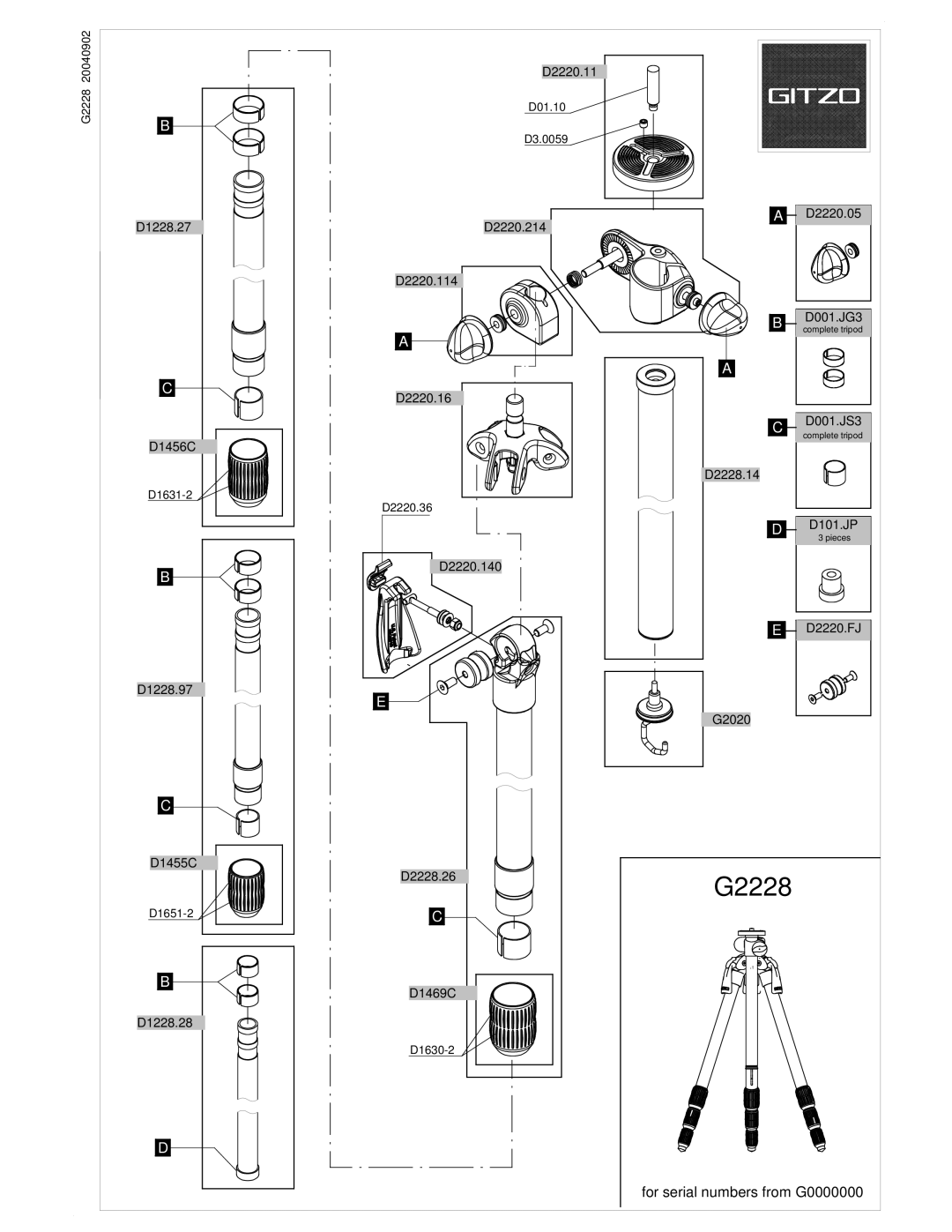 Gitzo G2228 manual 