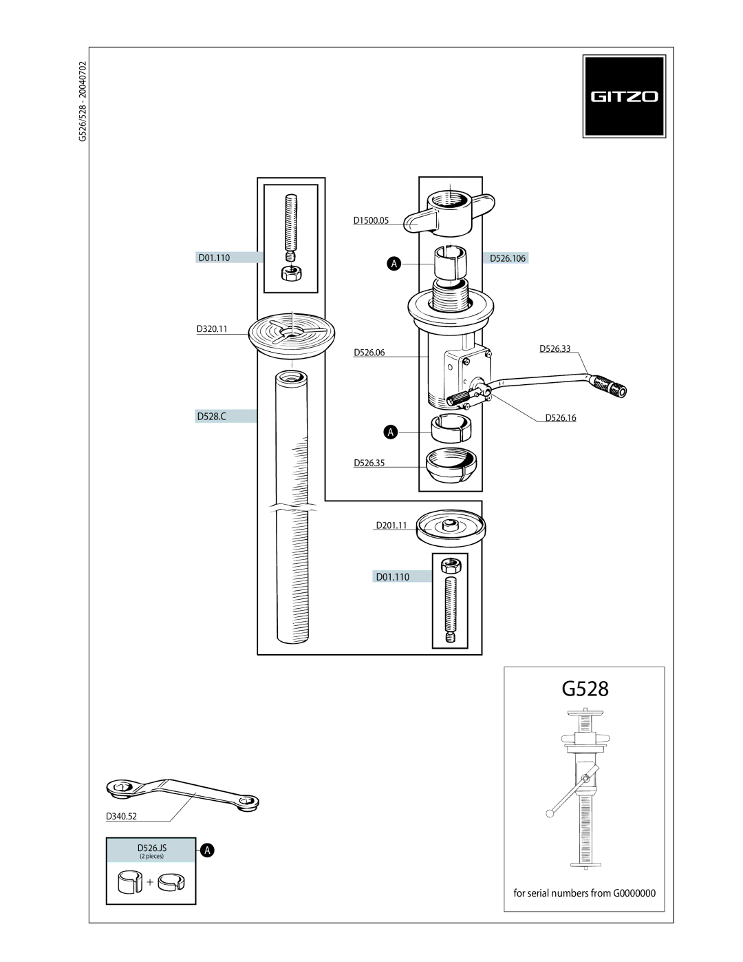 Gitzo G528 manual 