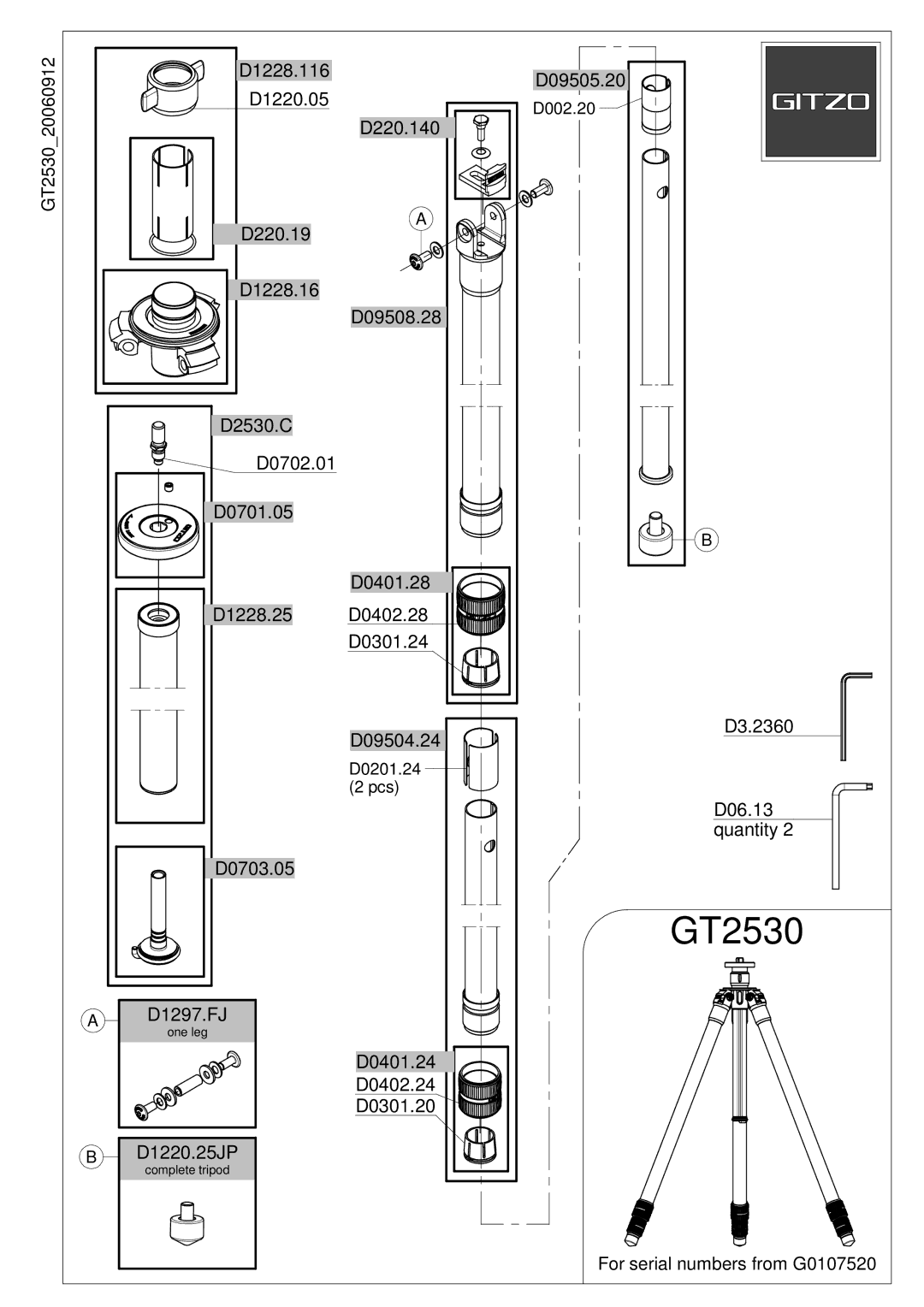 Gitzo GT2530EX manual 