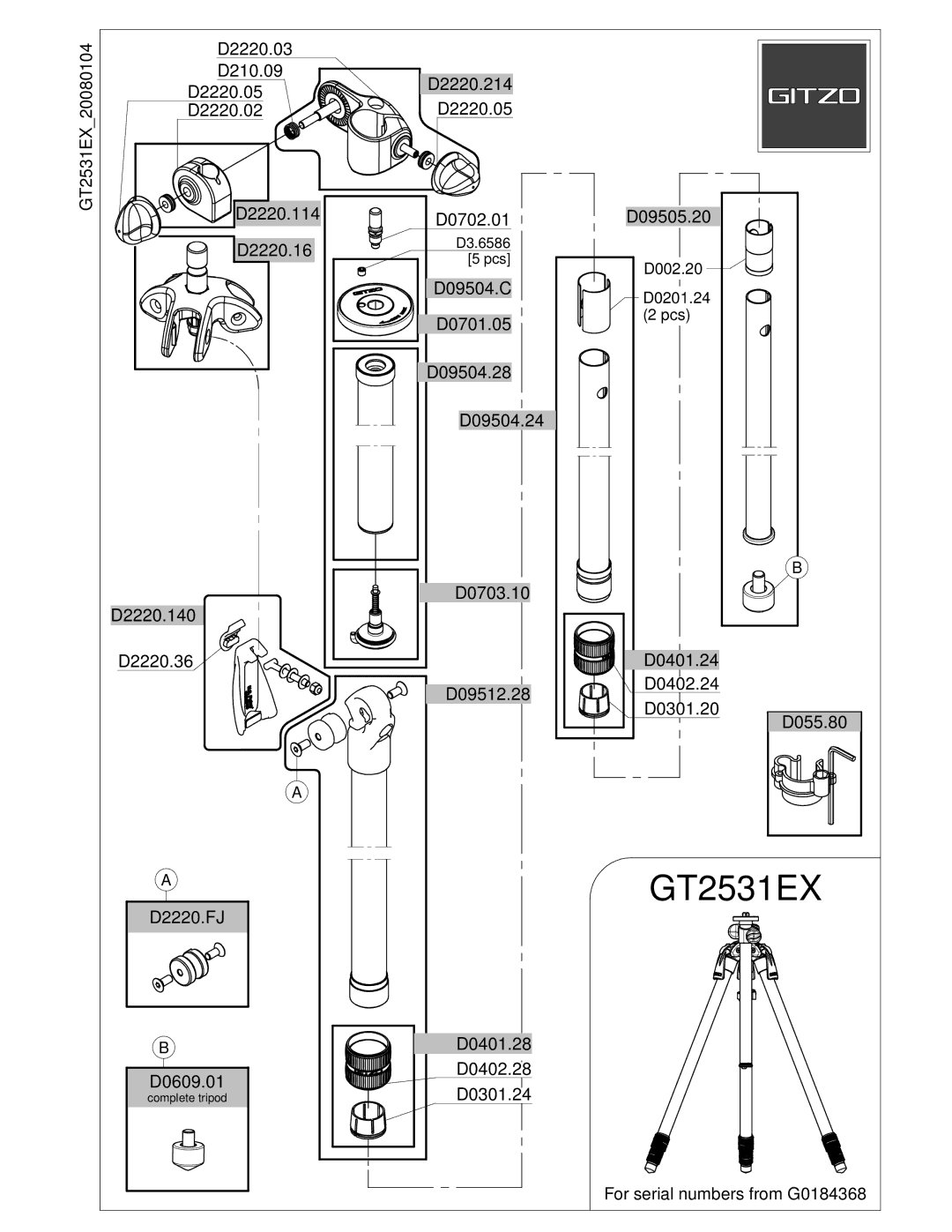 Gitzo GT2531EX manual 