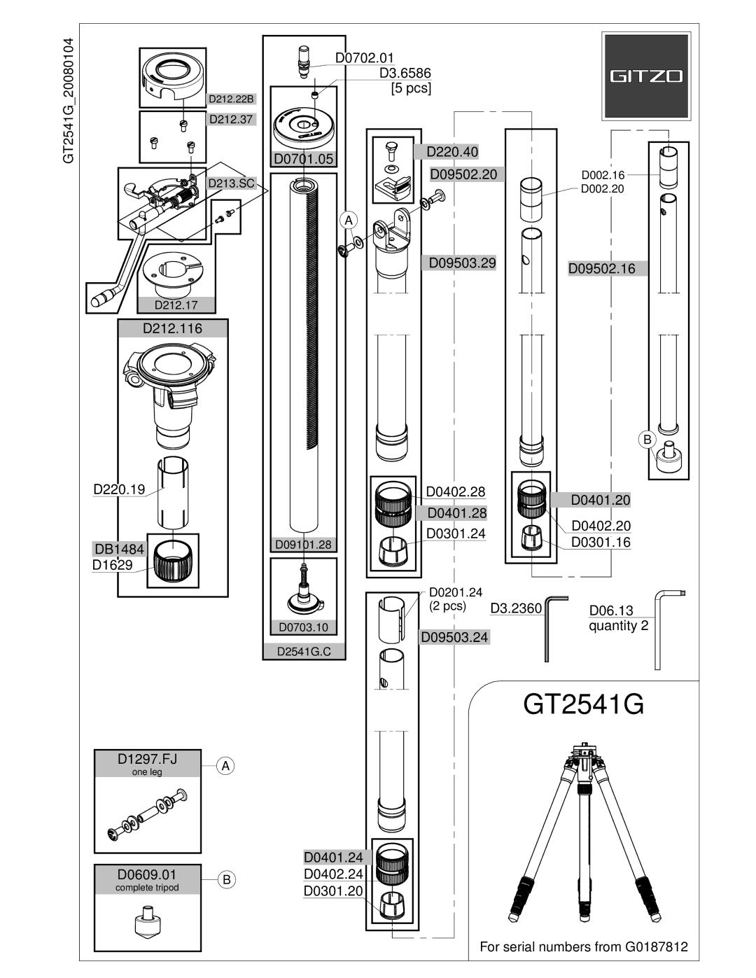 Gitzo GT2541G manual 