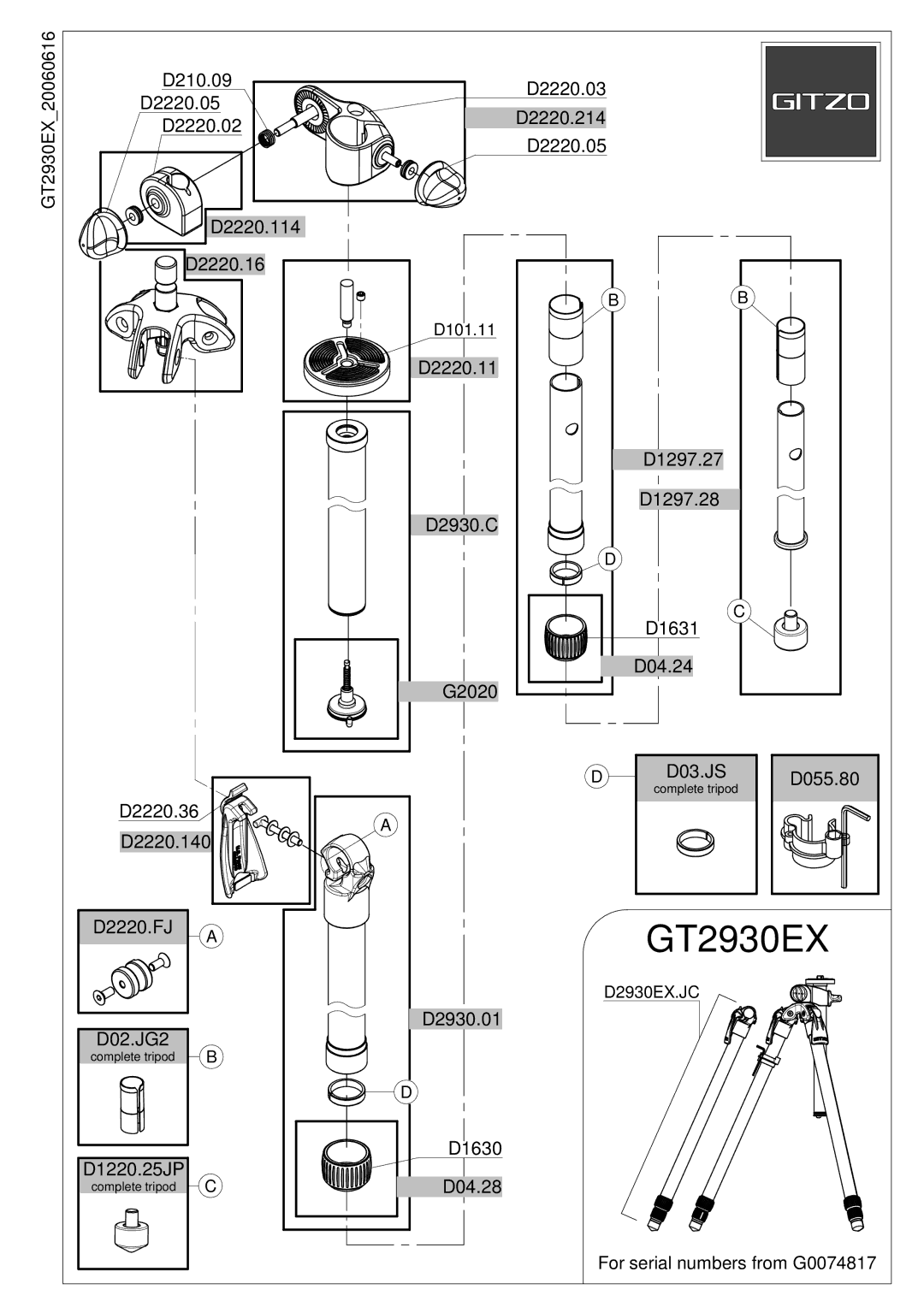 Gitzo GT2930EX manual 