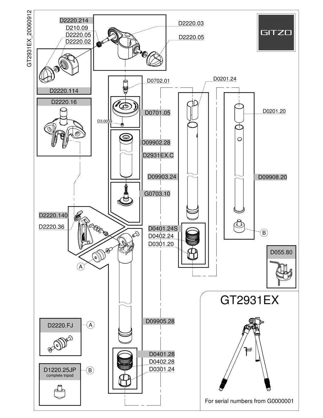 Gitzo GT2931EX manual 