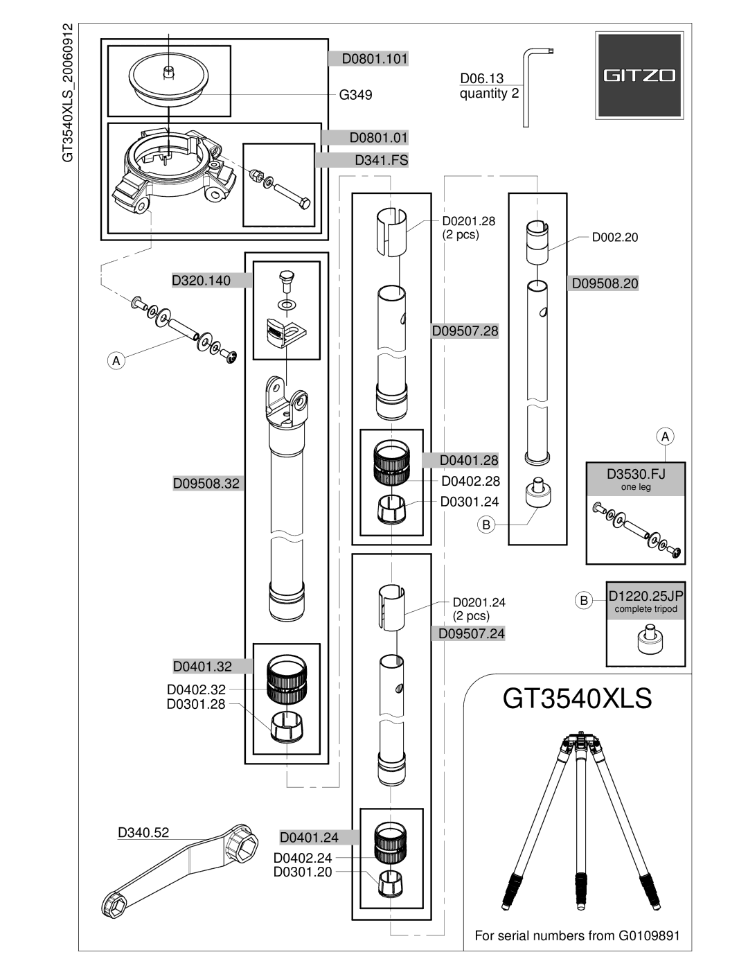 Gitzo GT3540XLS manual 