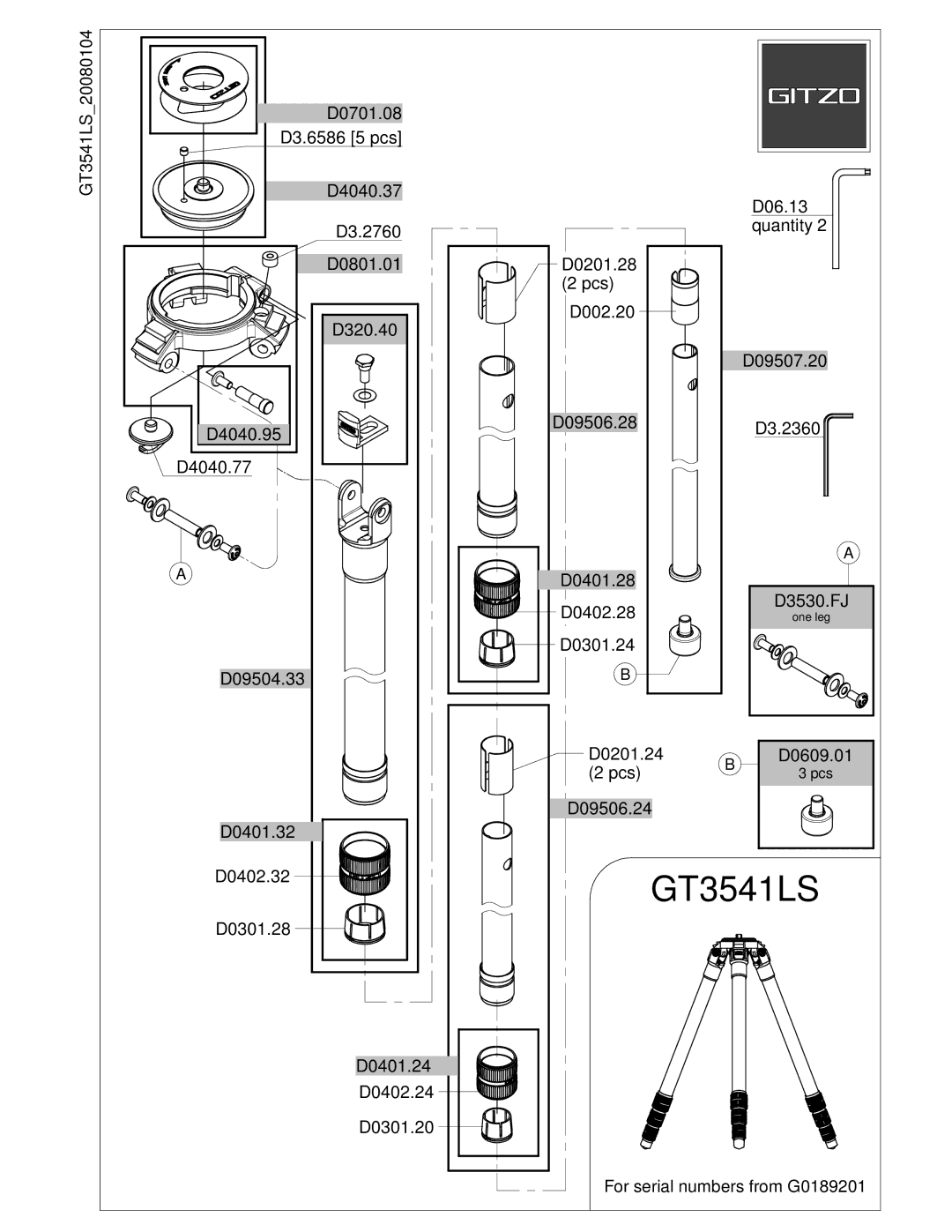 Gitzo GT3541LS manual 