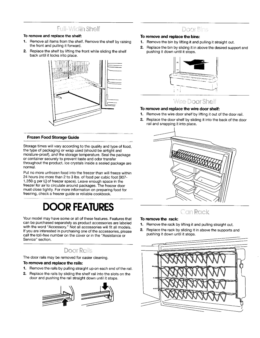 Gladiator Garageworks Freezer manual Door Feaiures 