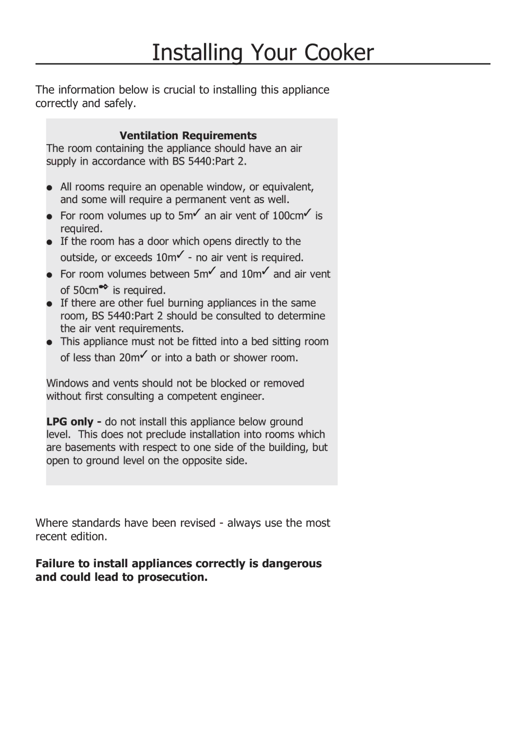 Glen Dimplex Home Appliances Ltd 100, 110 GT manual Ventilation Requirements 