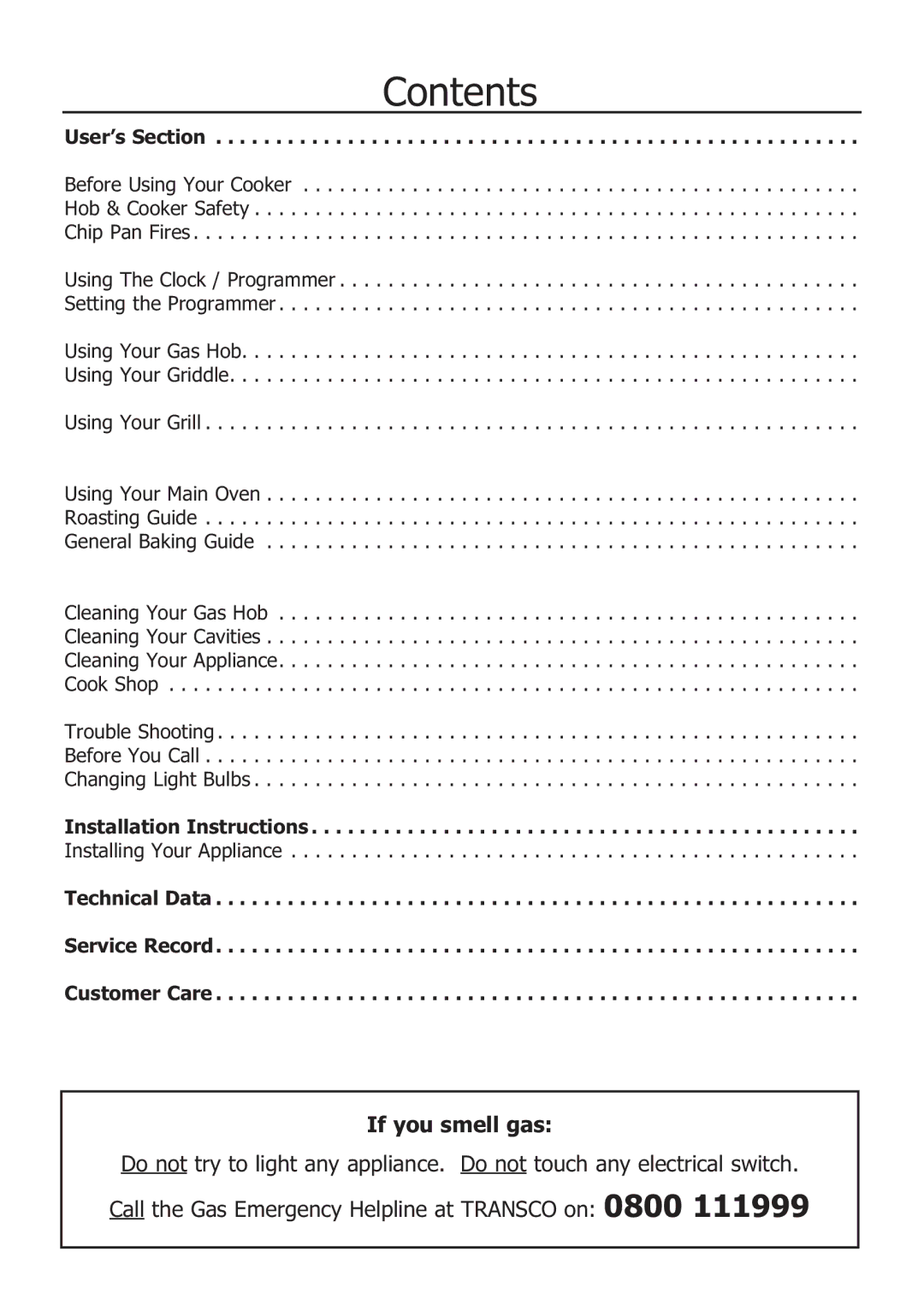 Glen Dimplex Home Appliances Ltd 110 GT, 100 manual Contents 