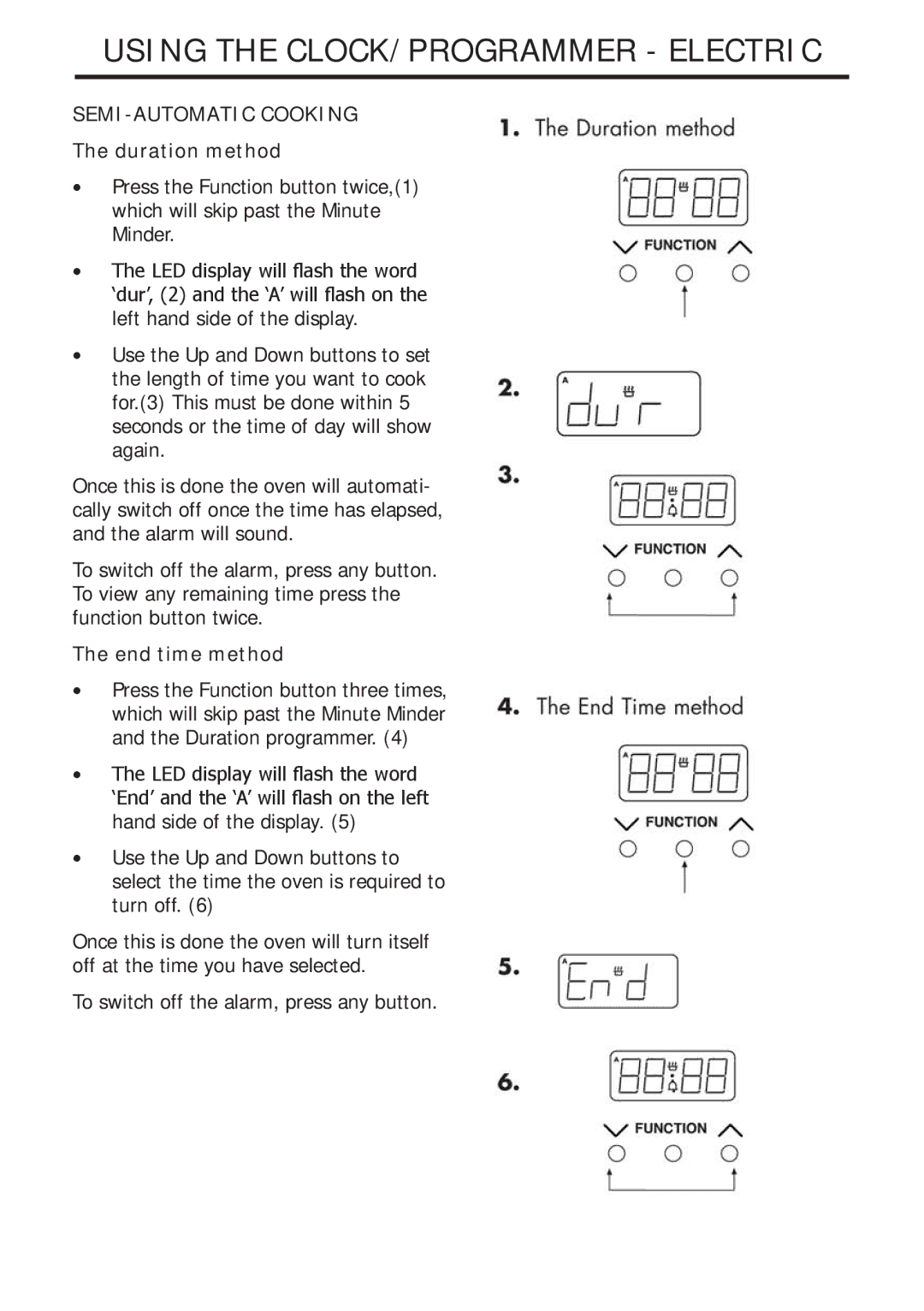 Glen Dimplex Home Appliances Ltd 82757900 manual SEMI-AUTOMATIC Cooking, Duration method, End time method 