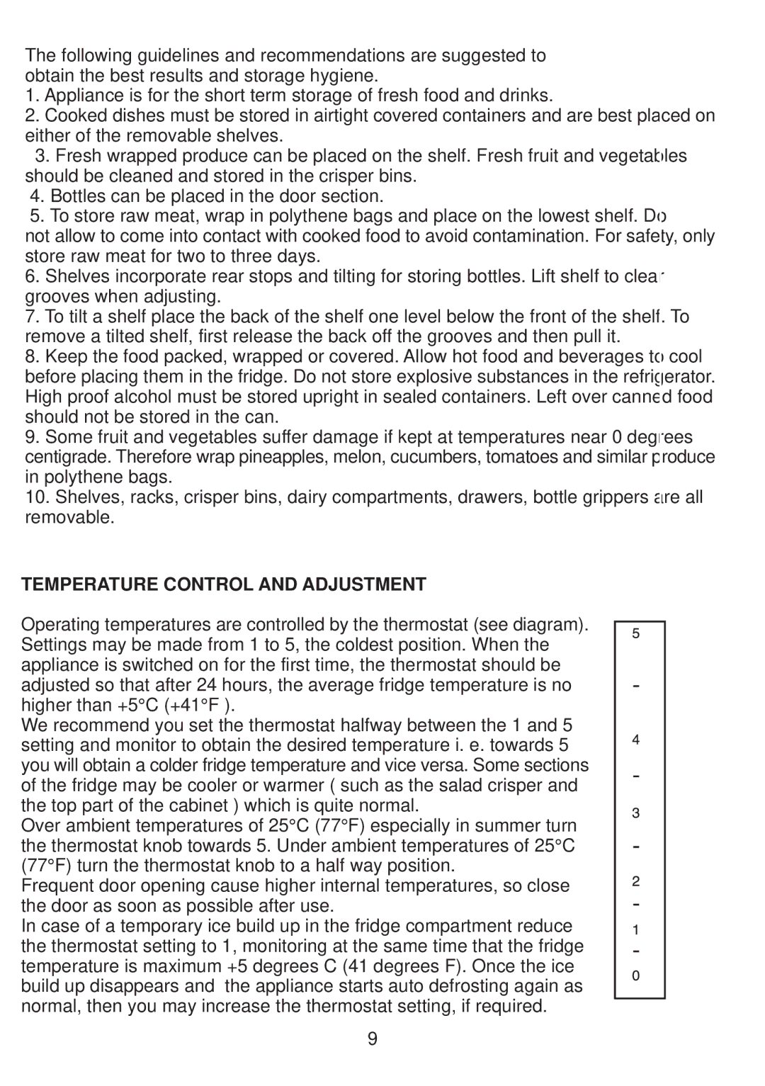 Glen Dimplex Home Appliances Ltd BE813 manual Temperature Control and Adjustment 