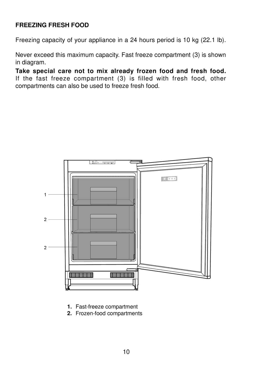 Glen Dimplex Home Appliances Ltd BE814 manual Freezing Fresh Food 