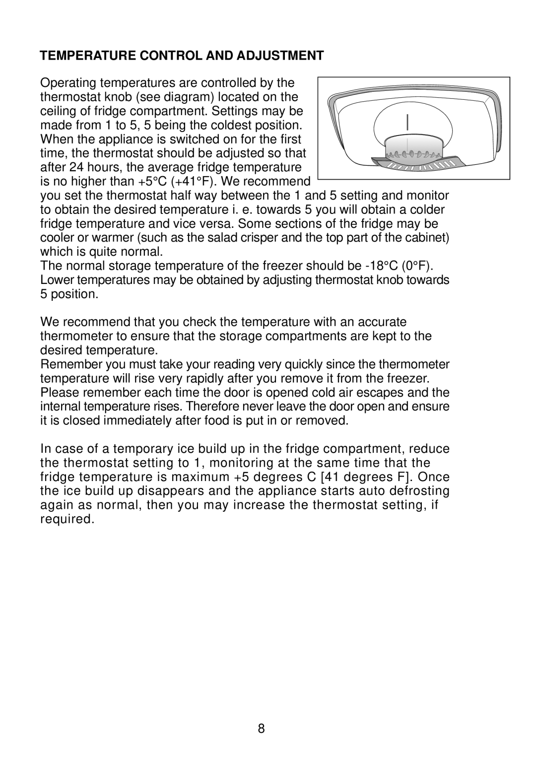 Glen Dimplex Home Appliances Ltd BE817 manual Temperature Control and Adjustment 