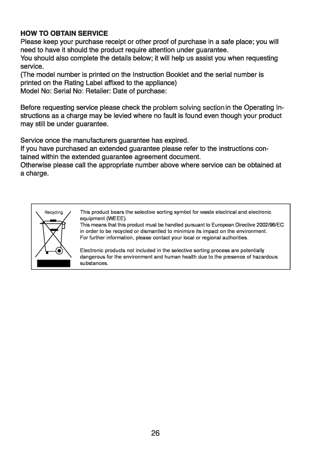 Glen Dimplex Home Appliances Ltd BE817 manual problem solving section 