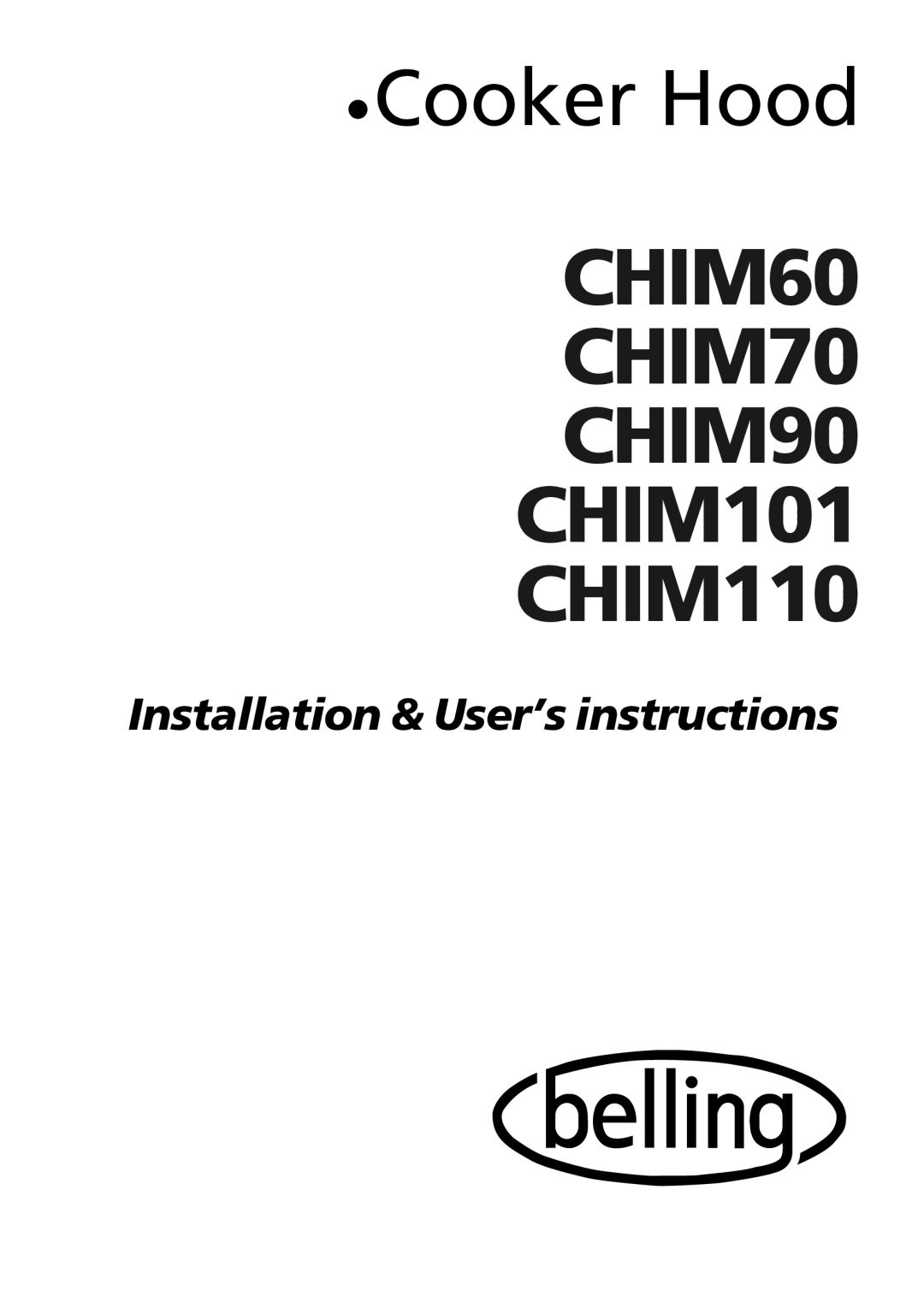 Glen Dimplex Home Appliances Ltd CHIM119 manual CHIM60 CHIM70 CHIM90 CHIM101 CHIM110 