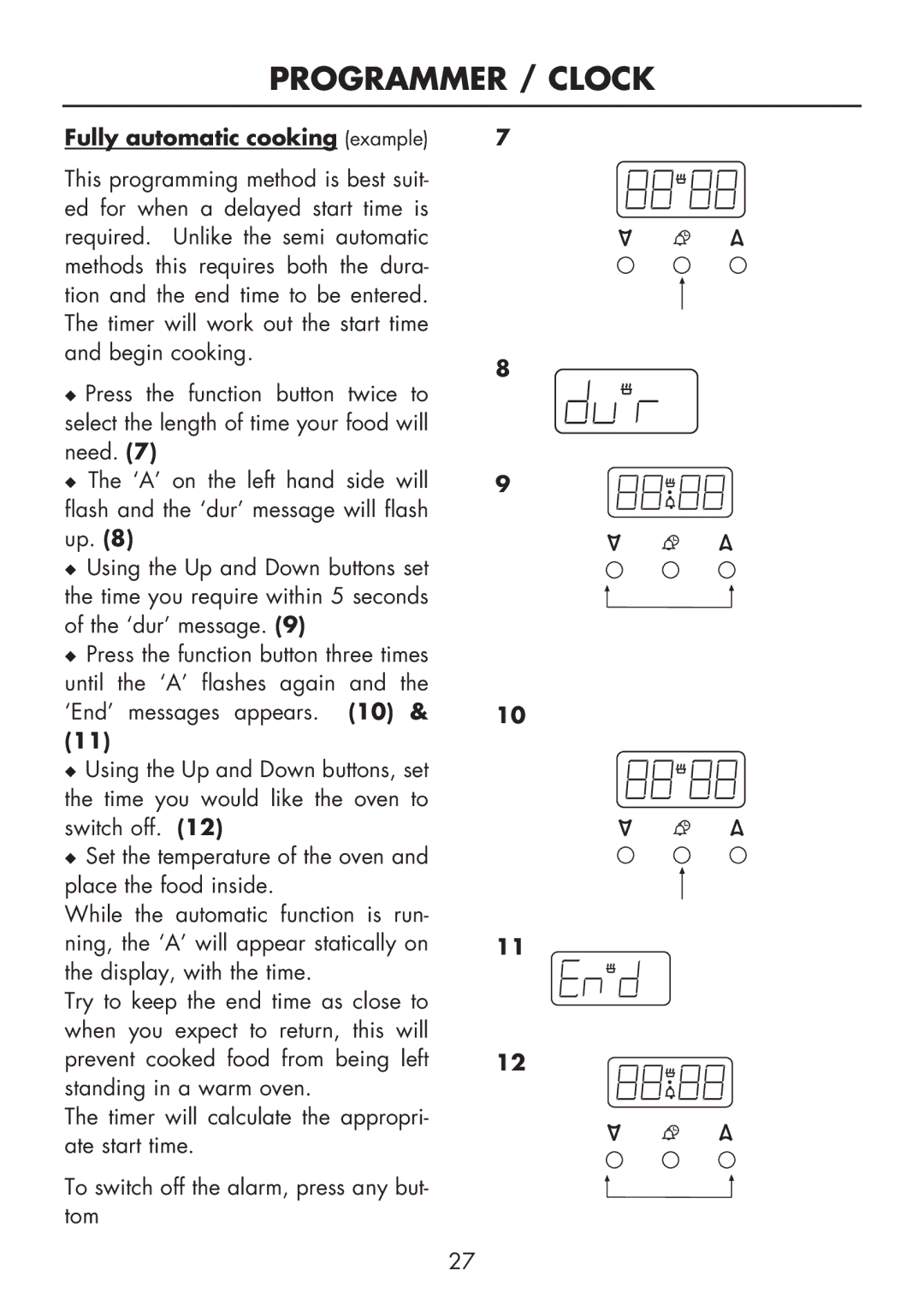 Glen Dimplex Home Appliances Ltd FSE 60 DOP manual Fully automatic cooking example 