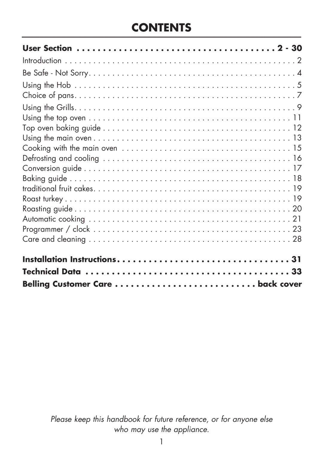 Glen Dimplex Home Appliances Ltd FSE 60 DOP manual Contents 