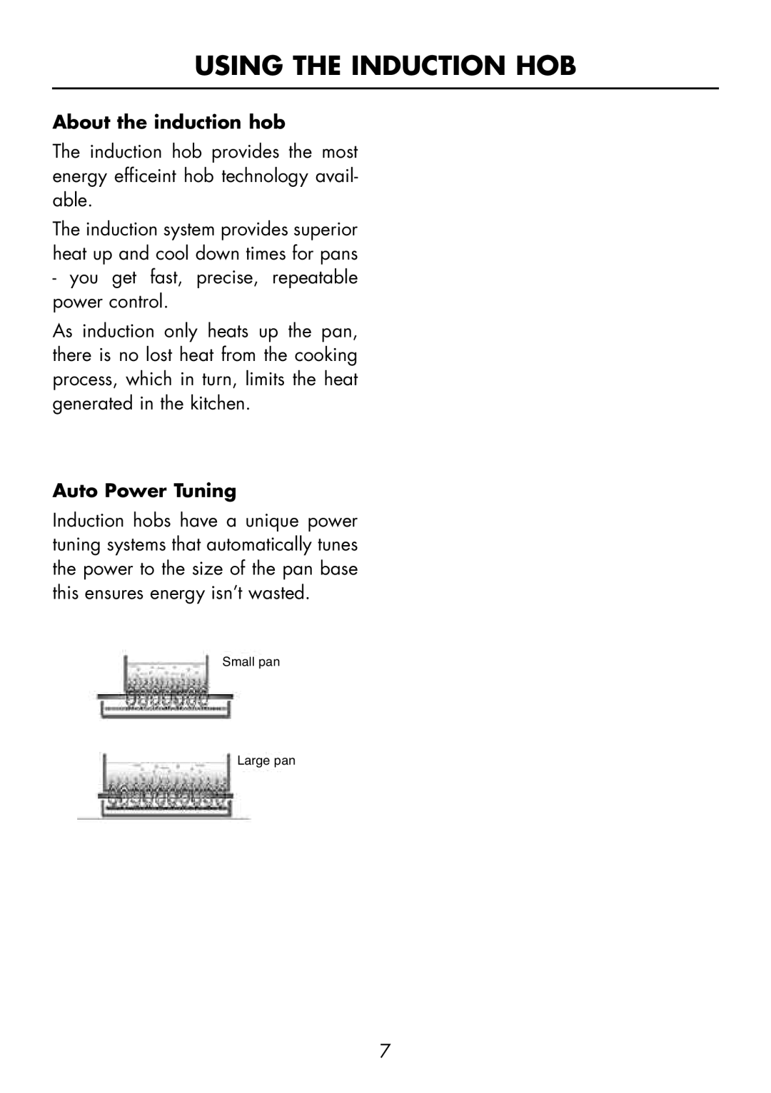 Glen Dimplex Home Appliances Ltd PBI60R installation instructions About the induction hob, Auto Power Tuning 