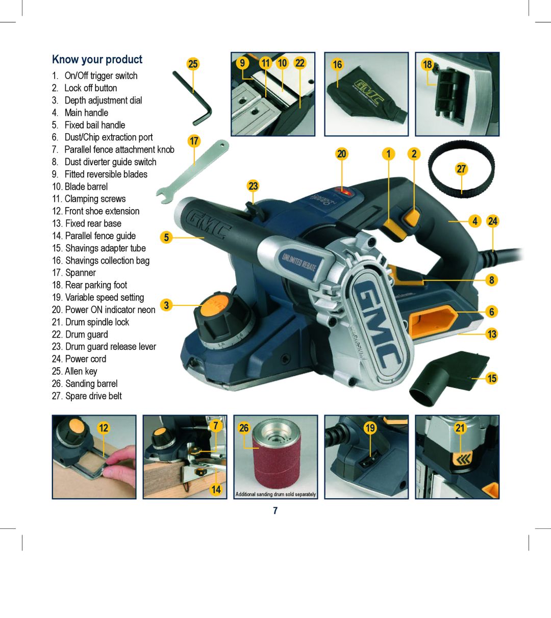 Global Machinery Company 3BVSIPCF instruction manual Know your product 