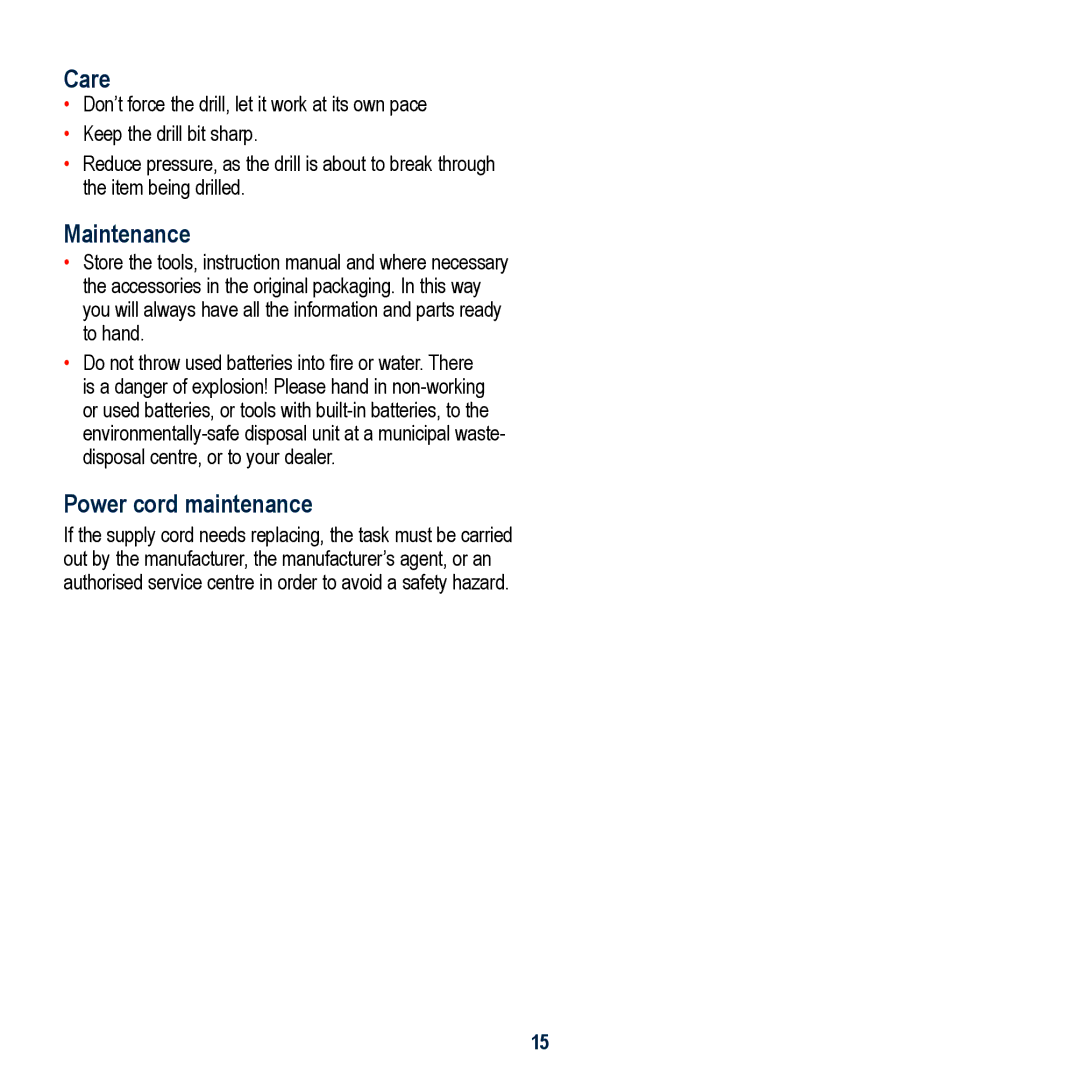 Global Machinery Company 3G12V, 3G18VM, 3G24VM, 3G144V instruction manual Care, Maintenance, Power cord maintenance 