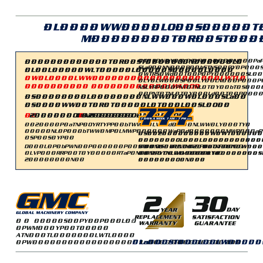 Global Machinery Company ATI2K, ATIW1 instruction manual Save this Manual for future reference 