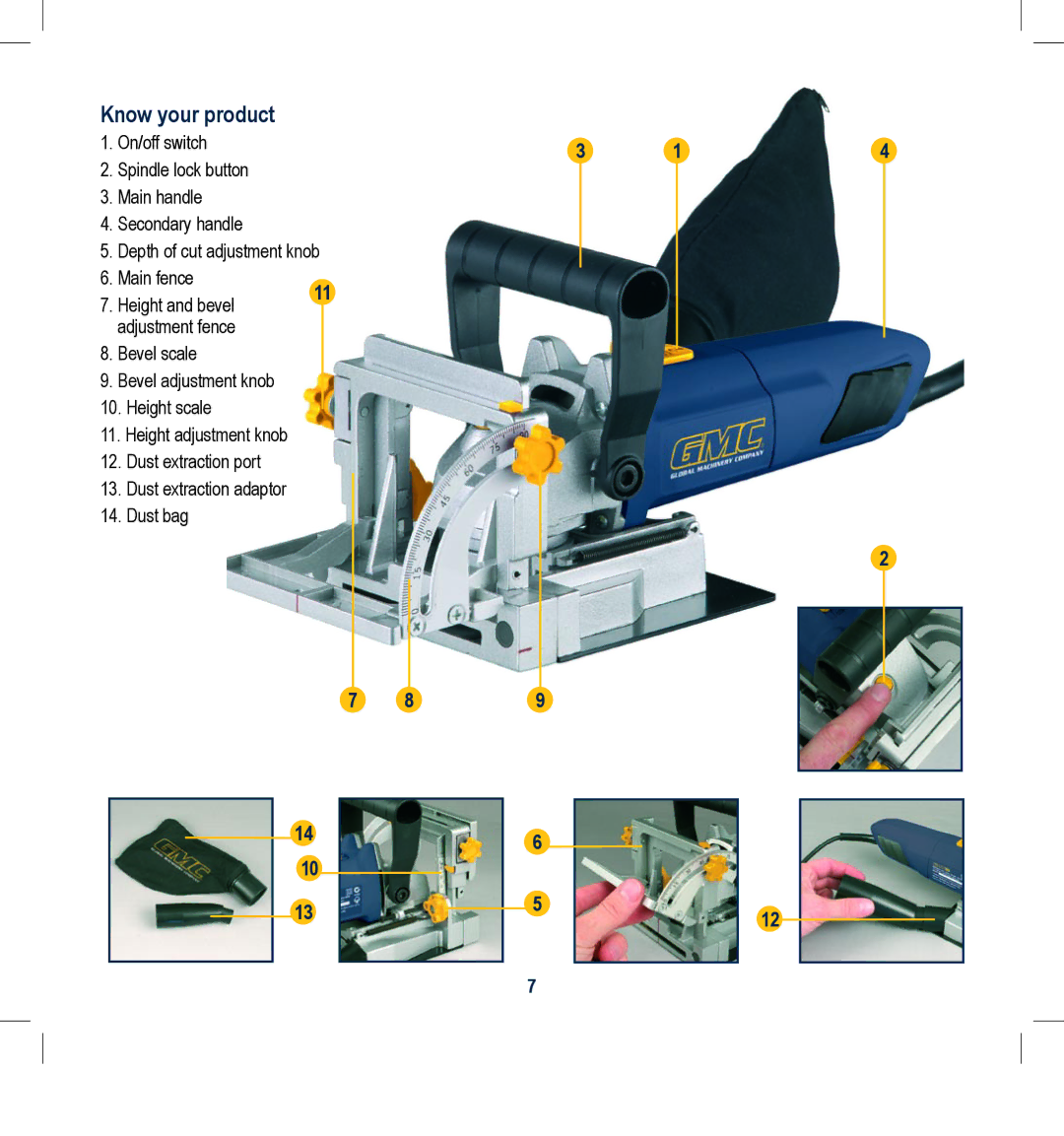 Global Machinery Company BJ600 instruction manual Know your product 